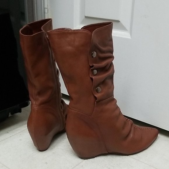 Unique Ruching Leather Boots Funky - Picture 6 of 8